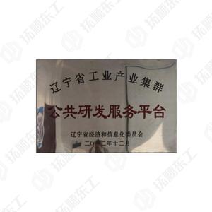 辽宁省工业产业集群公共研发服务平台荣誉